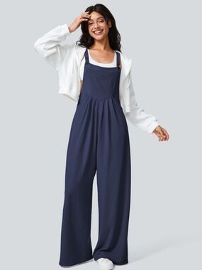 130. halara jumpsuit L navy